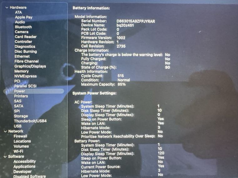 Battery health System Information