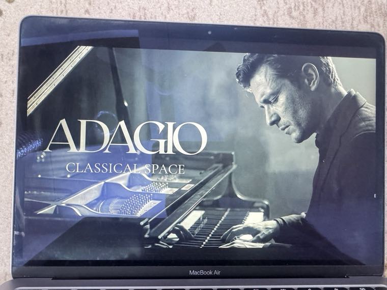 MacBook Air screen playing video